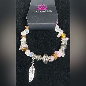 Paparazzi Pink and Silver Charm Bracelet